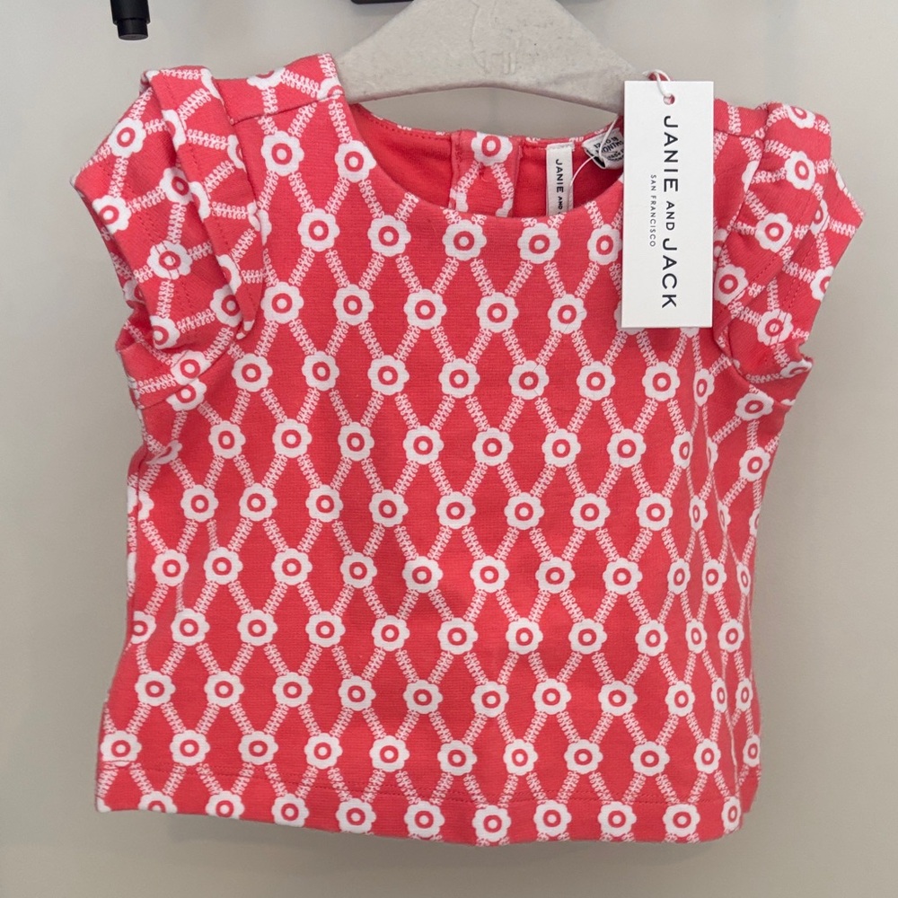 Janie and Jack Coral Geometric Baby shirt